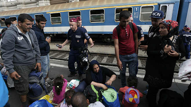 llegada sirios tren austria